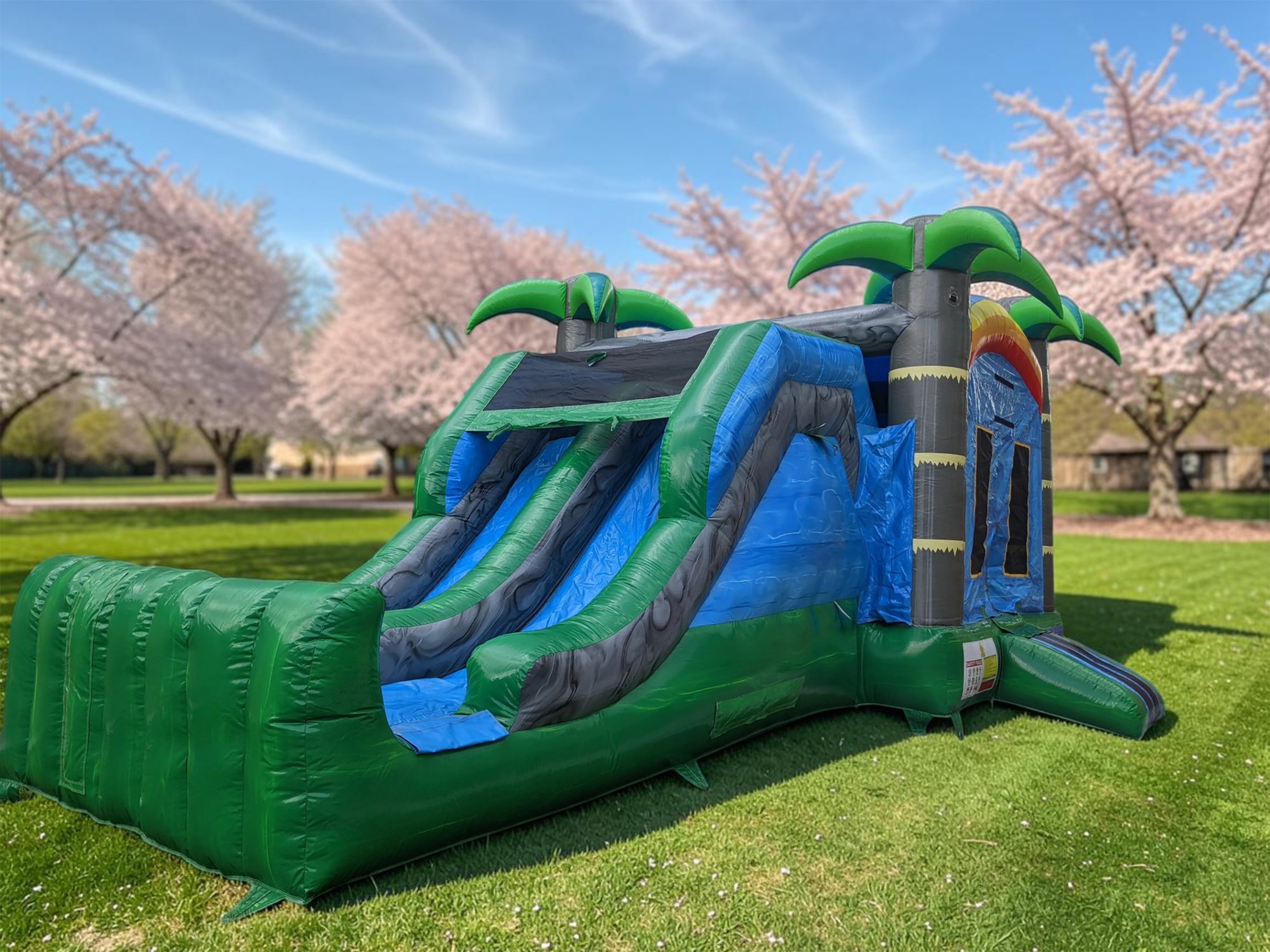 Double Slide Tropical Bouncy Castle