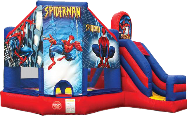 Spiderman jumpy castle with slide