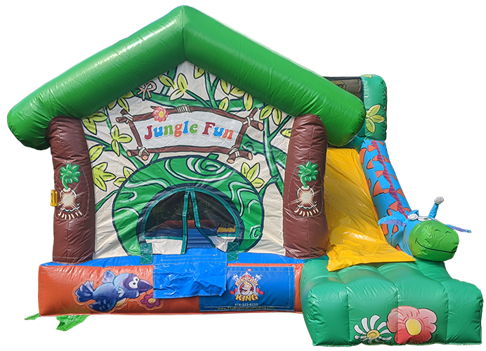 Jungle fun bouncy house with slide