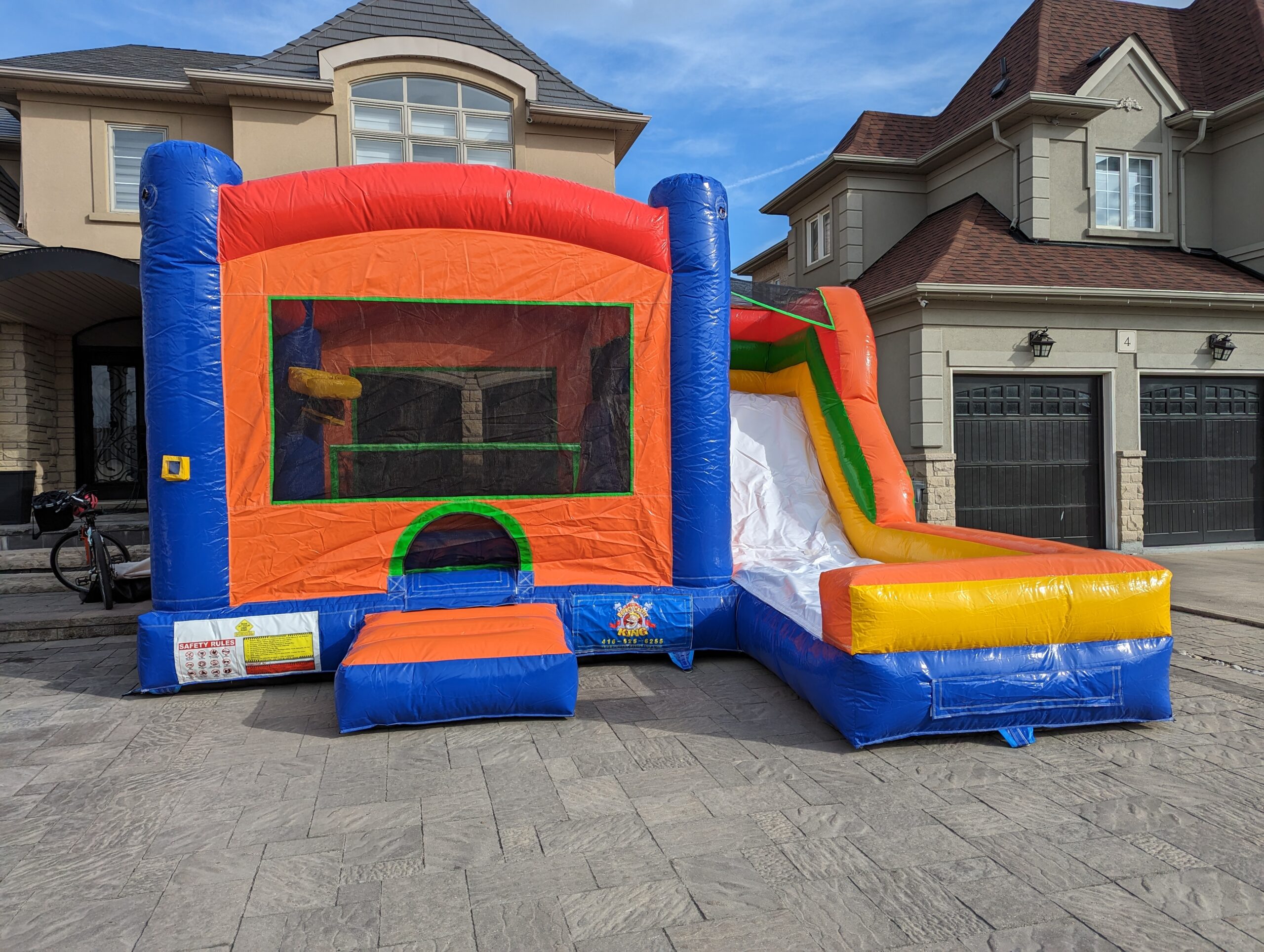 New XL Colorful bouncy castle with slide combo
